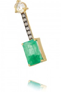 JEMMA WYNNE 18-karat gold, emerald and diamond earring